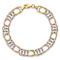 14k tri-color gold 8.5mm Textured 3D Fancy Double Link Bracelet