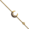 14k Yellow Gold Diamond and Sapphire Moon and Star Bracelet