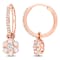 Morganite, White Topaz and Diamond 10K Pink Gold Earrings 1.13ctw