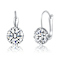 CZ Solitaire Drop Earrings In White Rhodium Over Brass 7.00ctw