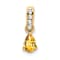 10k Yellow Gold 0.5 cttw Pear Citrine and Accent Diamond Pendant
