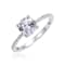 Round White Topaz Sterling Silver Solitare Ring, 1.90ctw