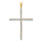 14K Two-tone Gold  Diamond Cross Pendant