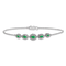 Rhodium Over 14k White Gold Marquise Emerald Bracelet