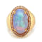 8.40 Ctw Australian Opal and 0.22 Ctw White Diamond Ring in 18K YG