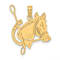 10K Yellow Gold Textured Horse Head and Shoe Charm