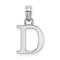 Rhodium Over 14k White Gold Polished Block Letter D Initial Pendant