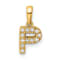 14K Yellow Gold Diamond Letter P Initial with Bail Pendant