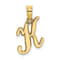 14k Yellow Gold Script Letter K Initial Pendant