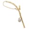 14k Two-tone Gold 3D Moveable Fishing Pole with Reel Charm