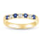 Sapphire and Diamond 14k Yellow Gold Band Ring 0.50ctw