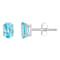 6x4mm Oval Blue Topaz 14k White Gold Stud Earrings