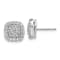 Rhodium Over 14K White Gold Lab Grown Diamond SI1/SI2, G H I, Squared
Halo Post Earrings
