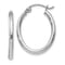 Rhodium Over 14k White Gold 15/16" Polished Oval Tube Hoop Earrings