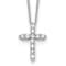 Rhodium Over 10k White Gold 0.50 ctw Diamond Cross Pendant with 18 inch
Cable Chain