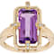 Amethyst Rectangular Octagonal And White Zircon Ring In 18K Gold Over
Sterling Silver 3.44ctw