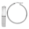 Rhodium Over 14k White Gold 1 3/8" High Polished Hoop Earrings