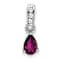 Rhodium Over 10k White Gold 0.5 cttw Pear Rhodolite Garnet and Accent
Diamond Pendant