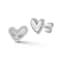 Rachel Zoe CZ Halo Sideways Heart Stud Earrings in Rhodium Over Sterling Silver