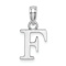 Rhodium Over 14k White Gold Polished Block Letter F Initial Pendant