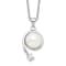 Rhodium Over Sterling Silver 8-9mm White Freshwater Cultured Pearl Cubic
Zirconia Pendant Necklace