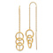 14k Yellow Gold Triple Circle Dangle Earrings