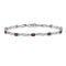 Rhodium Over 14k White Gold Diamond and Ruby Bracelet