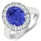 3.85ctw Violet Tanzanite and Diamond 14K White Gold Halo Ring