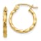 14k Yellow Gold 12mm x 2mm Twist Polished Hoop Earring