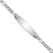 Rhodium Over 14k White Gold Soft Diamond Shape Figaro Link ID Bracelet