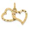 14k Yellow Gold Polished and Diamond-Cut Double Heart Pendant