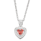 Red And White Cubic Zirconia Rhodium Over Silver Children's Heart
Pendant With Chain 0.49ctw