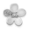 Rhodium Over 14k White Gold Diamond Flower Chain Slide Pendant