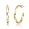 Bright Shine C-Hoop Earrings In 14K Gold Over Brass