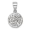 Rhodium Over Sterling Silver Polished Crystal Sand Dollar Pendant