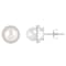 6mm Cultured Freshwater Pearl And Created White Sapphire 10k White Gold
Halo Stud Earrings