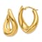 14K Yellow Gold 7/8" Twisted Oval Hoop Earrings