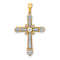 10k Yellow Gold and Rhodium Over 10k Yellow Gold 0.27 ctw Diamond
Filigree Cross Pendant