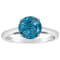 8mm Round London Blue Topaz Rhodium Over Sterling Silver Ring
