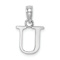 Rhodium Over 14k White Gold Polished Block Letter U Initial Pendant