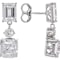 Mixed Shapes CZ Drop Earrings In Platinum-Enhanced Sterling Silver 14.31ctw