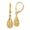 14k Yellow Gold Polished Diamond-Cut Filigree Dangle Earrings