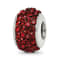 Sterling Silver Reflections Dark Maroon Full Preciosa Crystal Bead