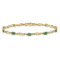 14k Yellow Gold and Rhodium Over 14k Yellow Gold Diamond and Oval
Emerald Bracelet
