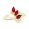 0.41ctw Diamond and Ruby Marquise Ring in 14k Yellow Gold