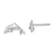 Rhodium Over Sterling Silver Polished Dolphin Post Earrings