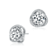 CZ Swirl Halo Stud Earrings In Sterling Silver