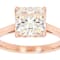 Diamond Simulant Ring In 18K Rose Gold Over Sterling Silver 3.13ct