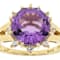 Amethyst Square Octagonal And White Zircon Ring In 18K Gold Over
Sterling Silver 3.50ctw