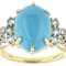 Turquoise With Blue Topaz And White Zircon Ring In 18K Gold Over
Sterling Silver 0.68ctw